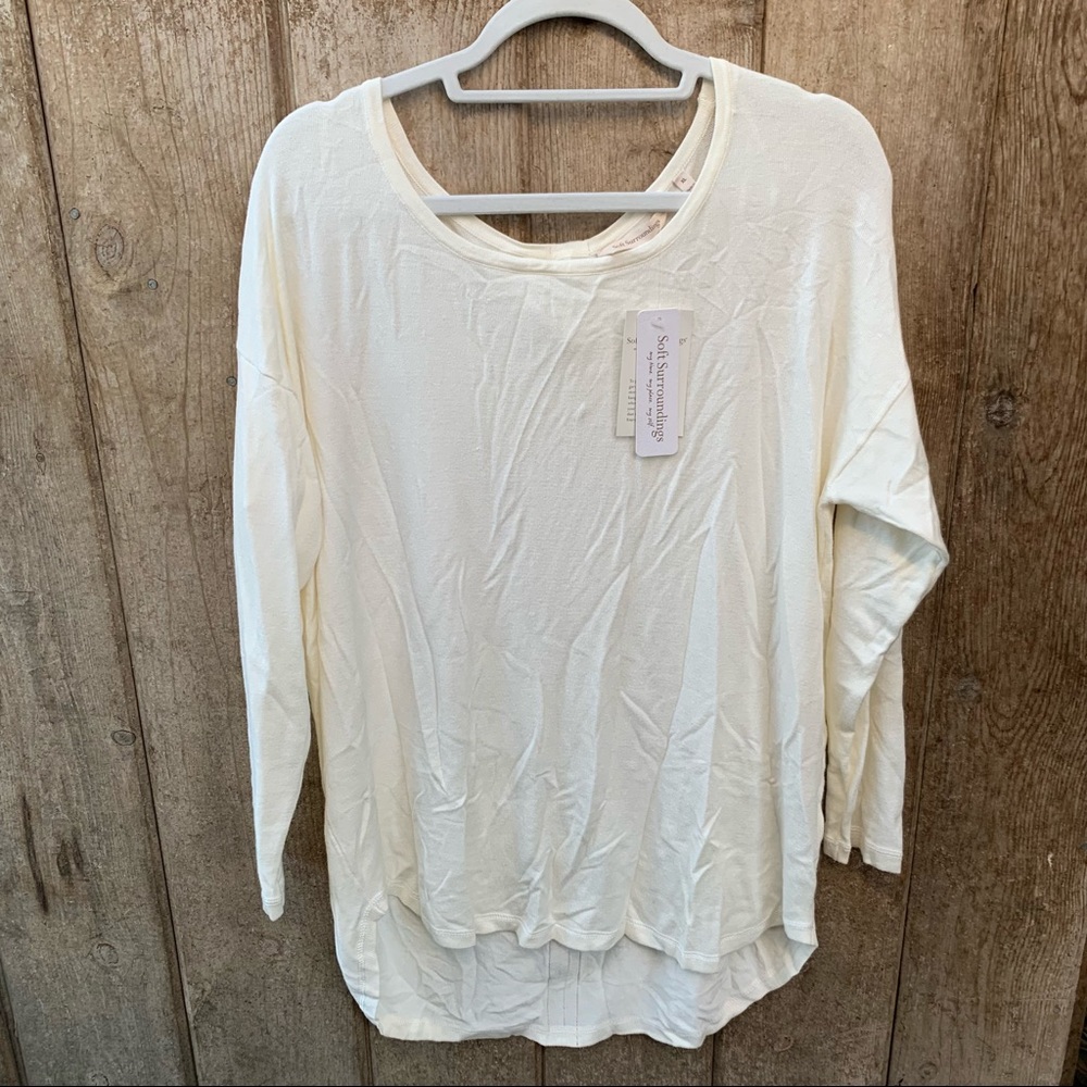 Soft Surroundings Women's XL Margulies Zipper Back Sweater Tunic Shirt